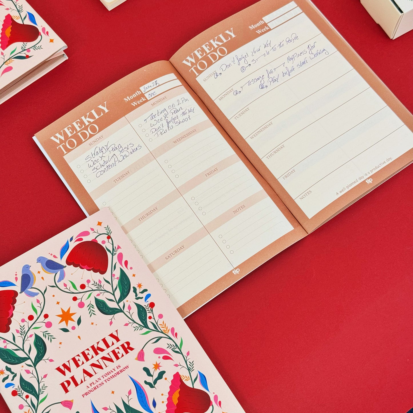 مخطط الأسبوعي باللغة الإنجليزية - فلورال