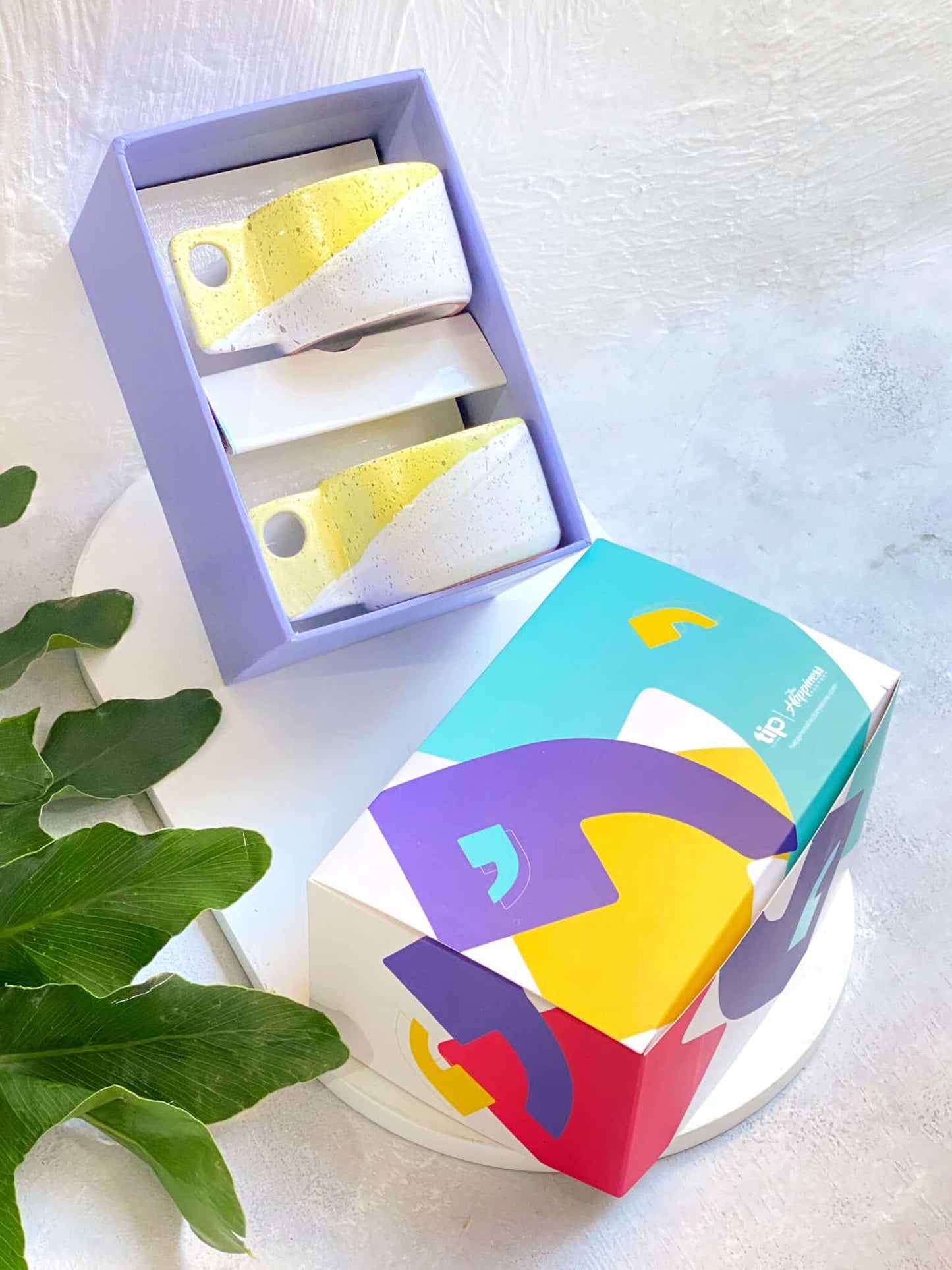 2 yellow Espresso cup