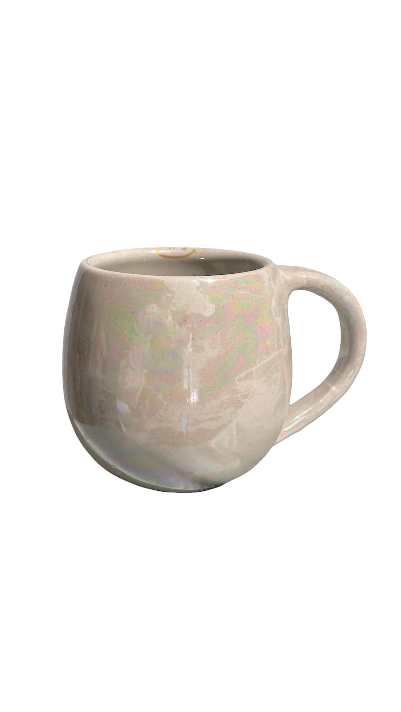 Beige Rainbow Colors Curvy Mug