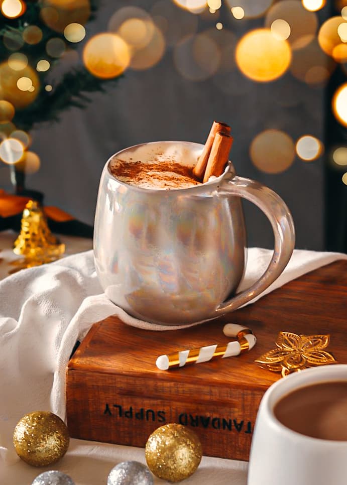 Beige Rainbow Colors Curvy Mug