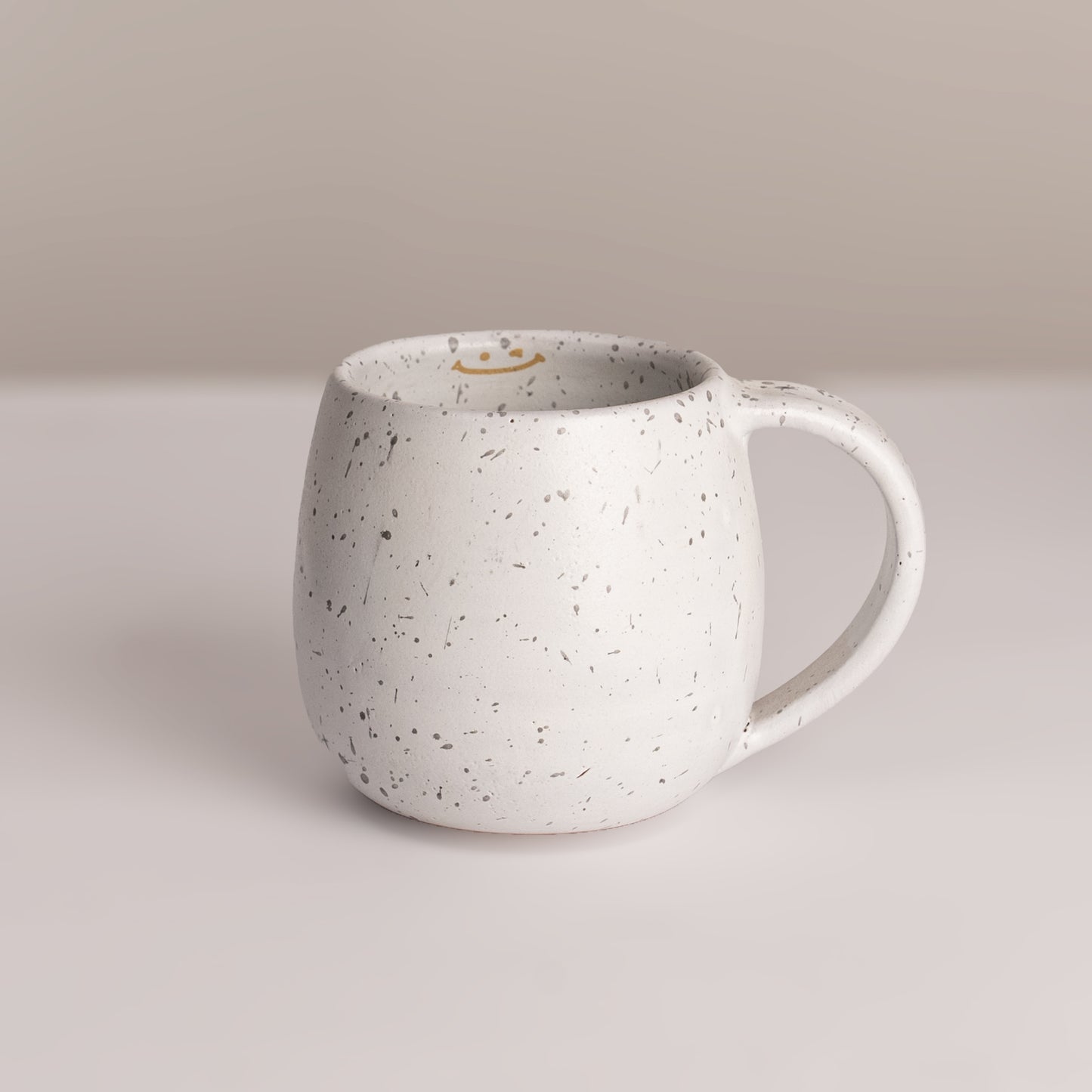 White Black Dots Curvy Mug