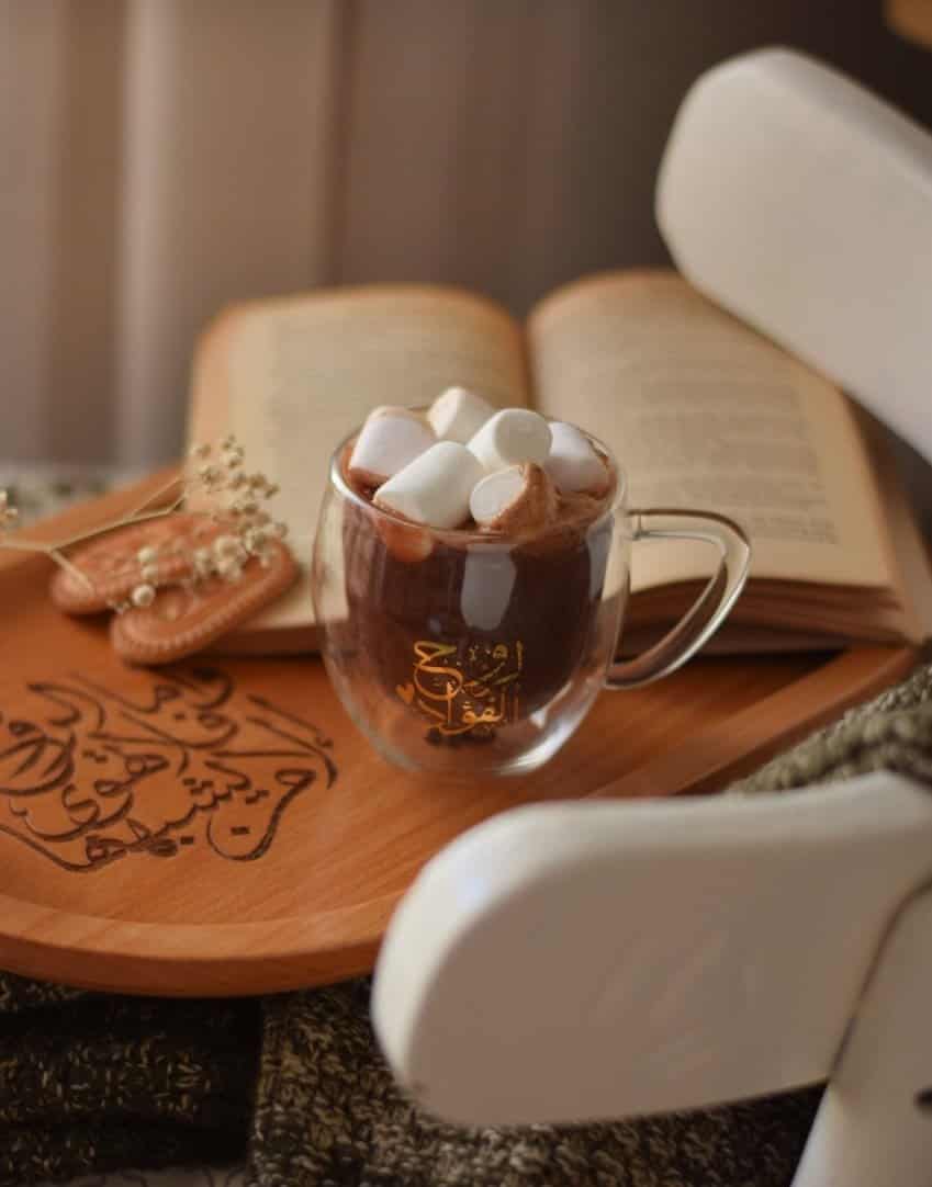 لروح الفؤاد طقم اكواب زجاج يدوي وصينية