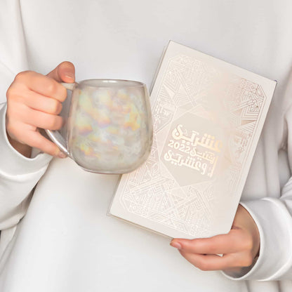 Beige Rainbow Colors Curvy Mug
