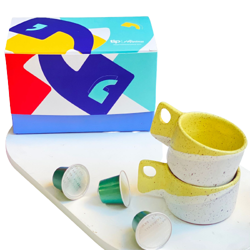 2 yellow Espresso cup
