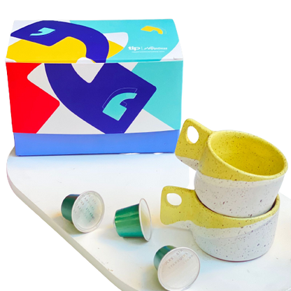 2 yellow Espresso cup
