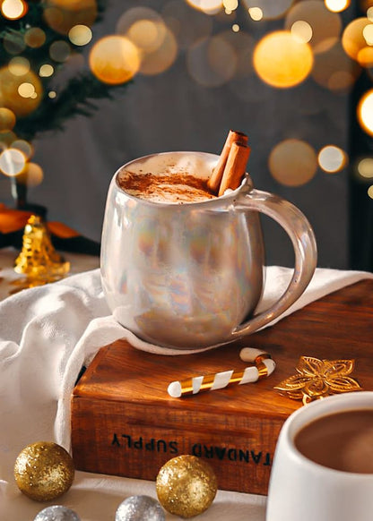 Beige Rainbow Colors Curvy Mug
